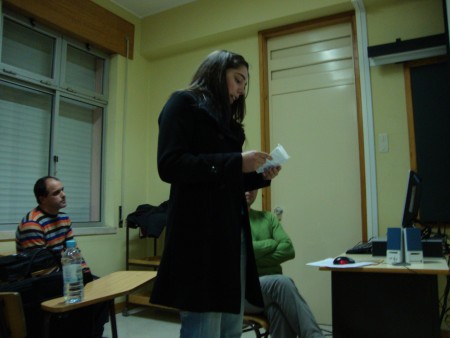 A Sara um pouco envergonhada...